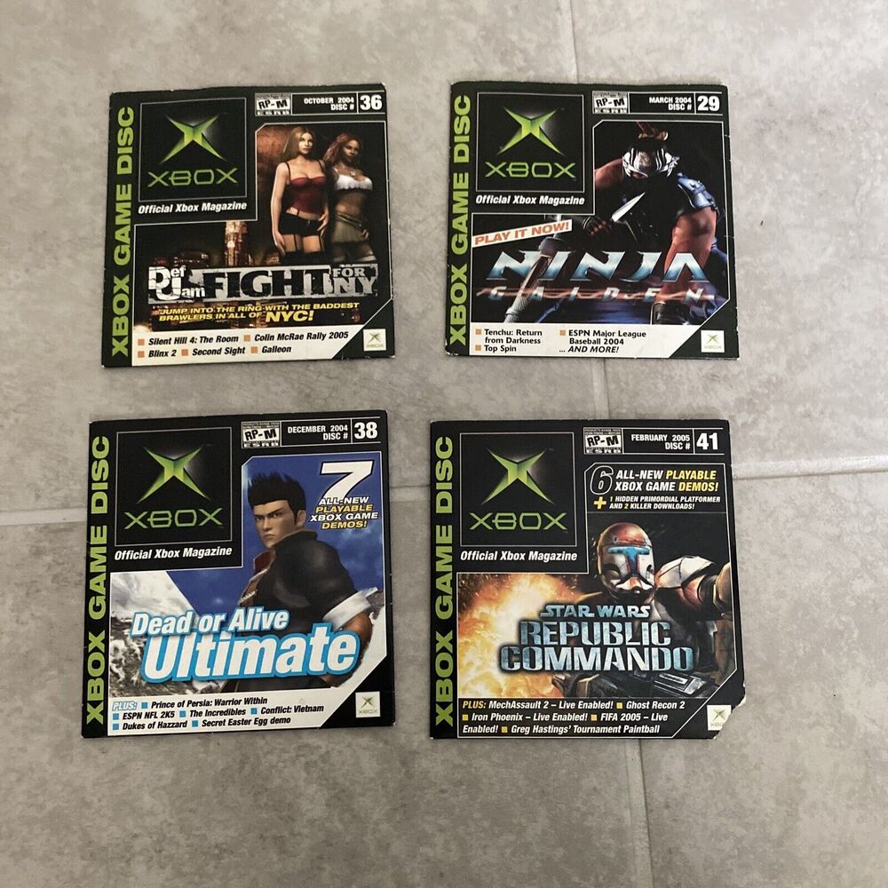 4 Original Xbox Official Xbox Magazine Demo discs, games. 29, 36, 38, 41